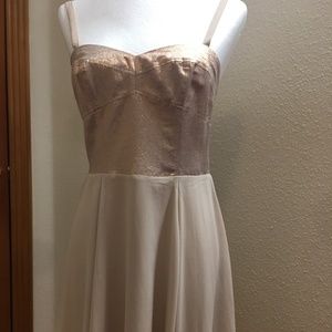 Express Cream Knee Lenght Dress